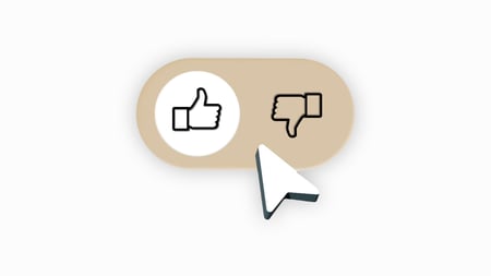 Thumbs up and thumbs down buttons for visitor satisfaction