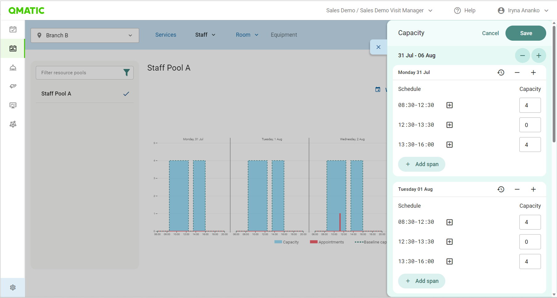 Edit Capacity feature in Plan