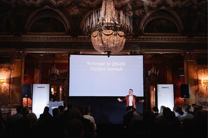 Stage and audience at the Qmatic Partner Summit 2025