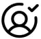User with checkmark icon for isolated client data