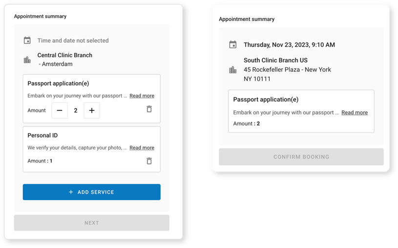 Appointment Summary Cart