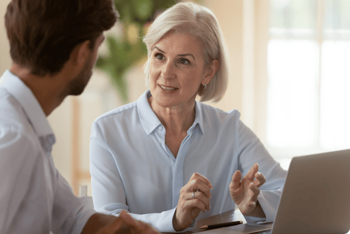 finance woman in retail bank featured
