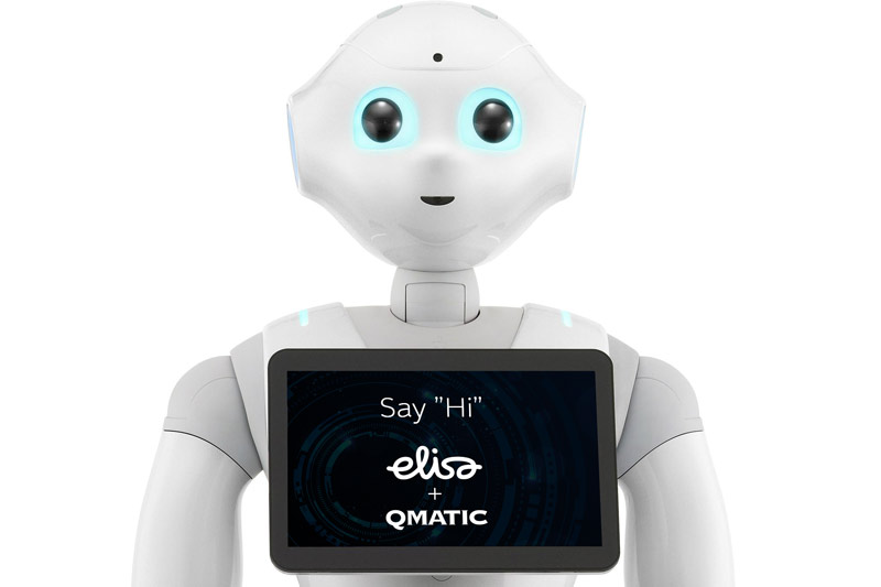 Humanoid robot integrated with Qmatic Orchestra