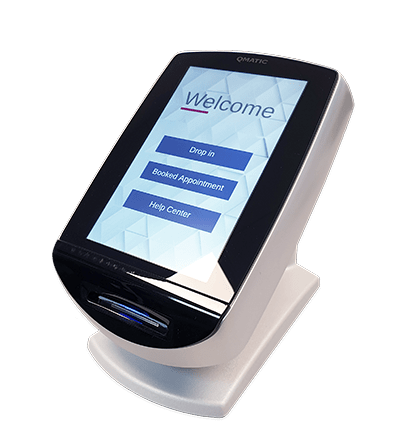 Qmatic intro 8 självbetjäningsautomat med pekskärm